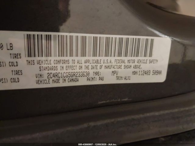 2016 CHRYSLER TOWN & COUNTRY 2C4RC1CG5GR233630 Photo 8