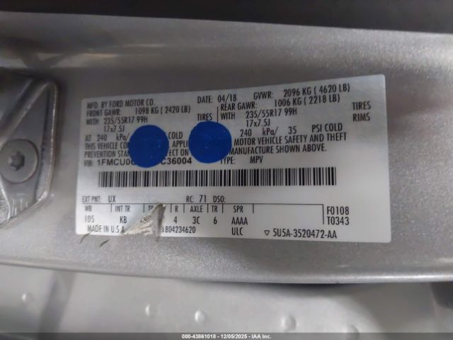 2018 FORD ESCAPE 1FMCU0GD2JUC36004 Photo 8