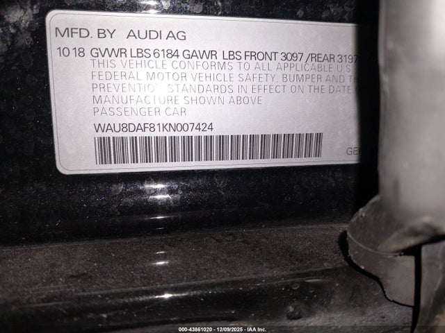 2019 AUDI A8 L WAU8DAF81KN007424 Photo 8