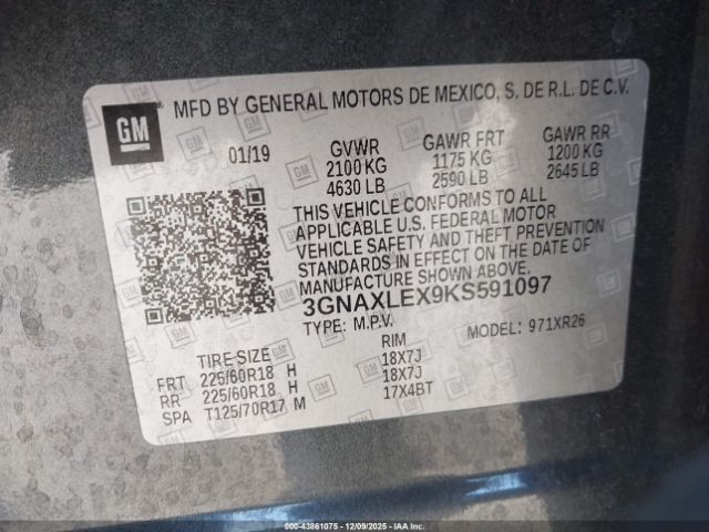 2019 CHEVROLET EQUINOX 3GNAXLEX9KS591097 Photo 8
