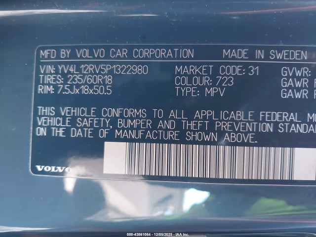 2023 VOLVO XC60 YV4L12RV5P1322980 Photo 8