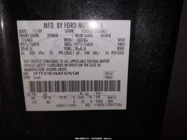 2010 FORD F-150 1FTFX1EV6AFA76126 Photo 8