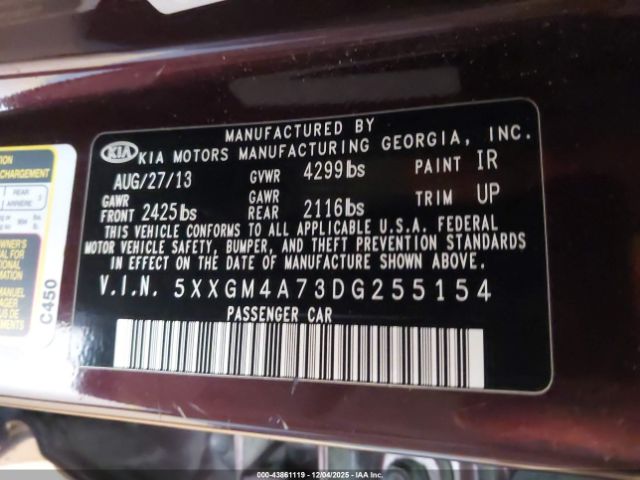 2013 KIA OPTIMA 5XXGM4A73DG255154 Photo 8