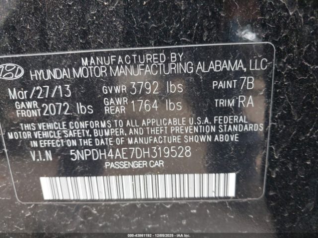 2013 HYUNDAI ELANTRA 5NPDH4AE7DH319528 Photo 8