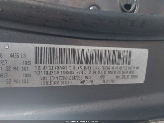 2017 JEEP COMPASS 1C4NJCBA8HD147231 Photo 8