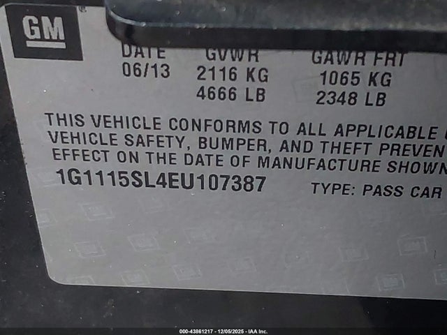 1G1115SL4EU107387 Chevrolet IMPALA 1LT
