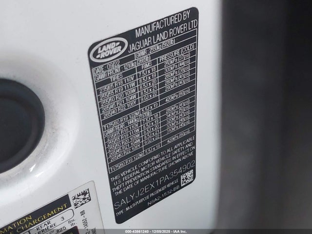 2023 LAND ROVER RANGE ROVER VELAR SALYJ2EX1PA354902 Photo 8