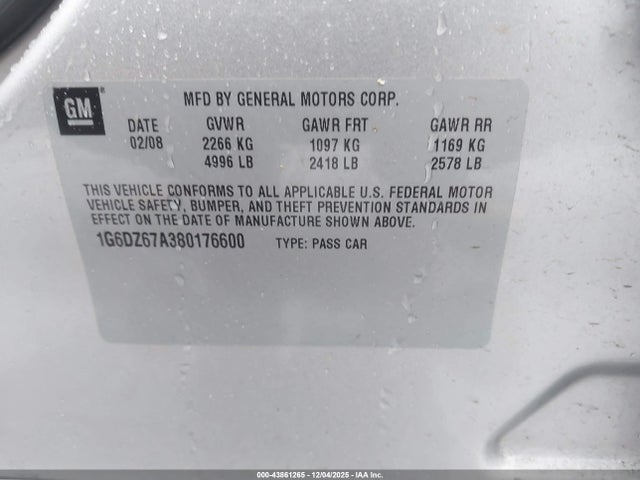 2008 CADILLAC STS 1G6DZ67A380176600 Photo 8