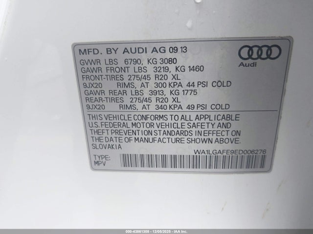 2014 AUDI Q7 WA1LGAFE9ED006276 Photo 8