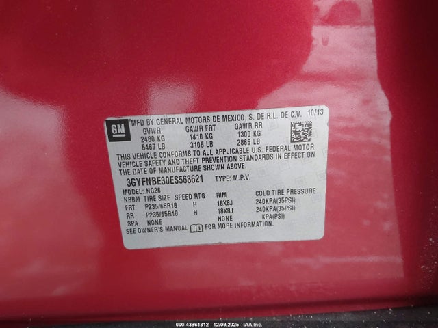 2014 CADILLAC SRX 3GYFNBE30ES563621 Photo 8