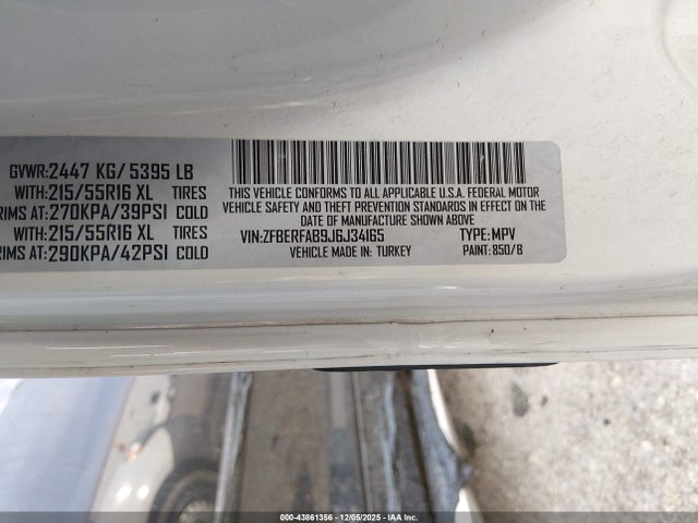 Продажа на аукционе авто 2018 Ram Promaster City Tradesman, vin: ZFBERFAB9J6J34165, номер лота: 43861356