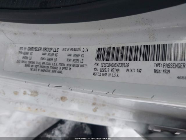 2014 CHRYSLER 200 1C3CCBABXEN238128 Photo 8