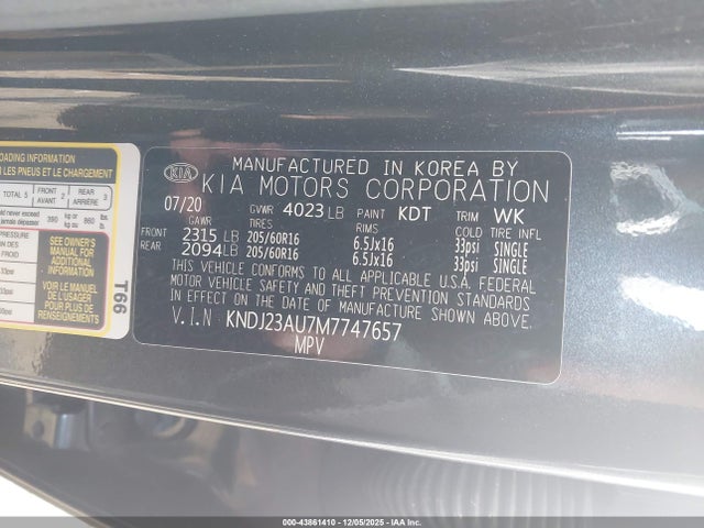 KNDJ23AU7M7747657 KIA SOUL LX