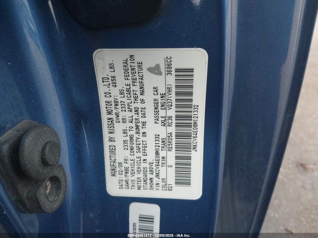 2008 INFINITI G37 JNKCV64E08M121332 Photo 8