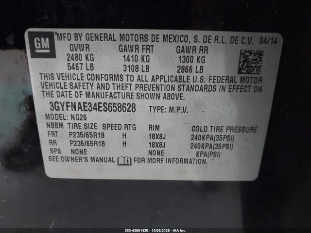 2014 CADILLAC SRX 3GYFNAE34ES658628 Photo 8