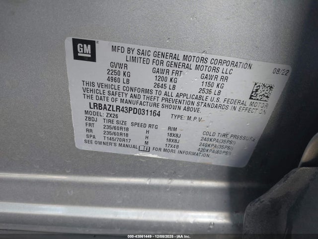 Продаж на аукціоні авто 2023 Buick Envision Preferred Fwd, vin: LRBAZLR43PD031164, номер лоту: 43861449