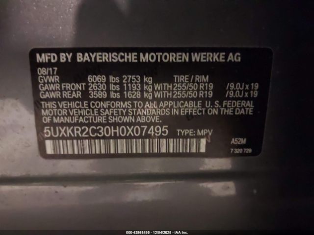 2017 BMW X5 5UXKR2C30H0X07495 Photo 8