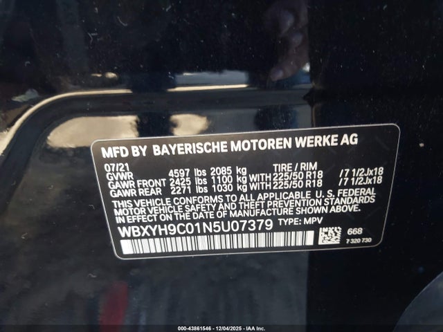 WBXYH9C01N5U07379 BMW X2 Sdrive28i