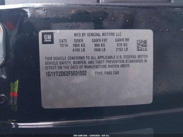 2015 CHEVROLET CORVETTE 1G1YT2D62F5601502 Photo 8