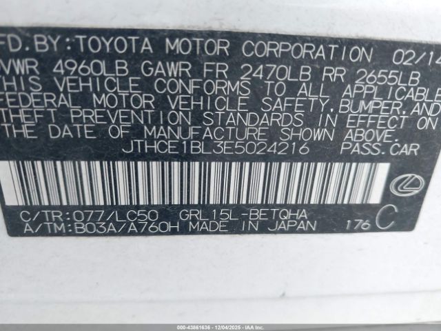 2014 LEXUS GS 350 JTHCE1BL3E5024216 Photo 8