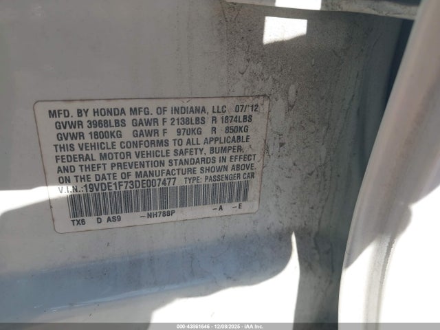 2013 ACURA ILX 19VDE1F73DE007477 Photo 8