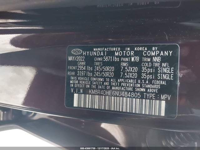 Hyundai Palisade Sel 2022 KM8R4DHE6NU484805 Image 9