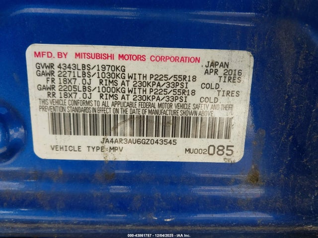 2016 MITSUBISHI OUTLANDER SPORT JA4AR3AU6GZ043545 Photo 8