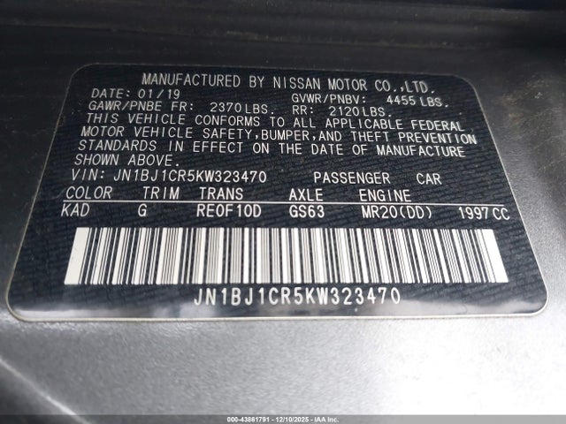 JN1BJ1CR5KW323470 Nissan Rogue Sport Sv
