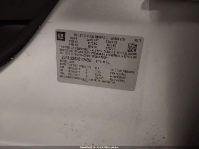 2011 CHEVROLET EQUINOX 2GNALDEC1B1324353 Photo 8