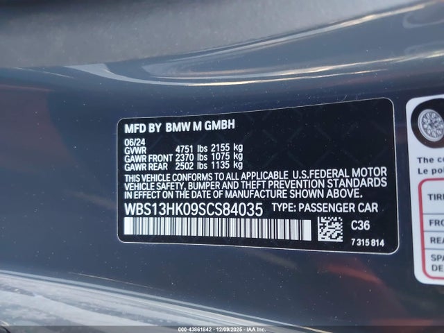 2025 BMW M4 WBS13HK09SCS84035 Photo 8