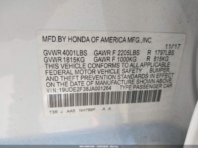 2018 ACURA ILX 19UDE2F38JA001264 Photo 8