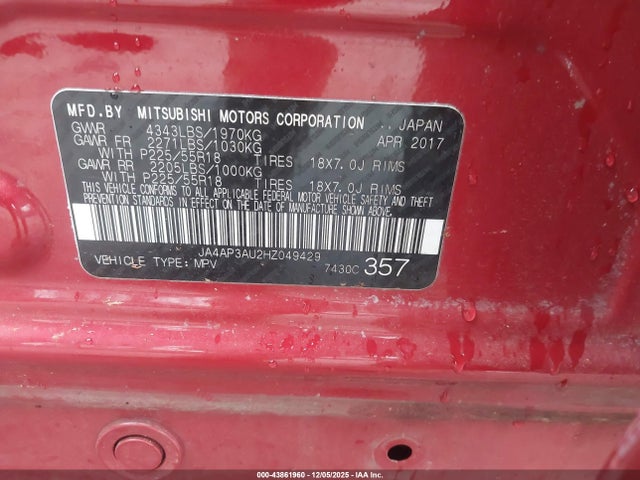 2017 MITSUBISHI OUTLANDER SPORT JA4AP3AU2HZ049429 Photo 8