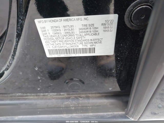 2020 ACURA MDX 5J8YD4H31LL046308 Photo 8