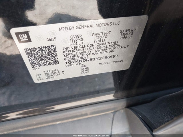 2019 CADILLAC XT5 1GYKNDRS1KZ286553 Photo 8