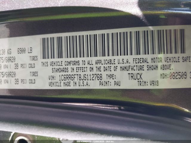 2018 RAM 1500 1C6RR6FT8JS112768 Photo 8