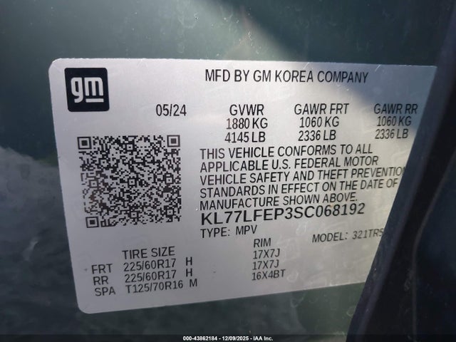 Chevrolet Trax Fwd Ls 2025 KL77LFEP3SC068192 Image 9