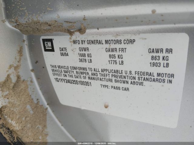 2005 CHEVROLET CORVETTE 1G1YY24U255100351 Photo 8