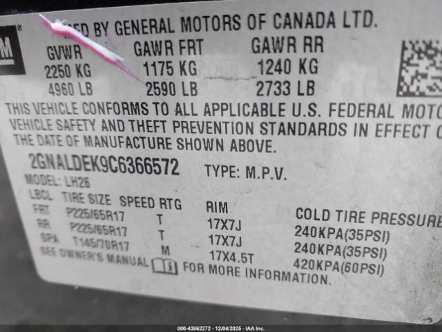 2012 CHEVROLET EQUINOX 2GNALDEK9C6366572 Photo 8