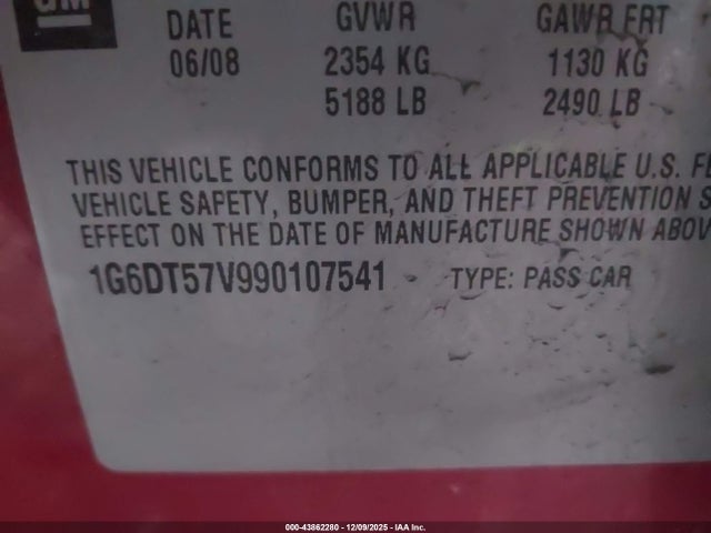 2009 CADILLAC CTS 1G6DT57V990107541 Photo 8