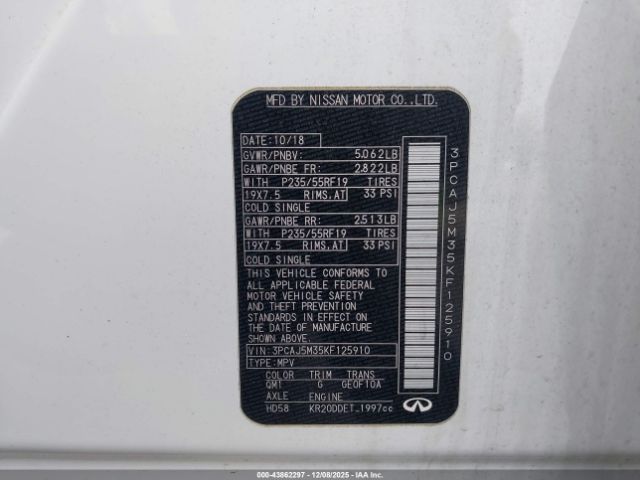 2019 INFINITI QX50 3PCAJ5M35KF125910 Photo 8