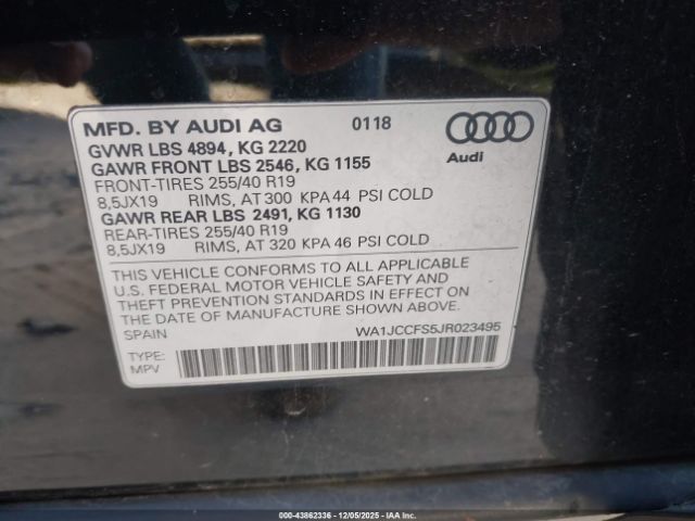 2018 AUDI Q3 WA1JCCFS5JR023495 Photo 8