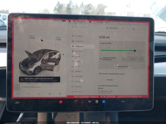 7SAYGDEE8PF799423 Tesla Model Y Awd/long Range Dual Motor All-wheel Drive