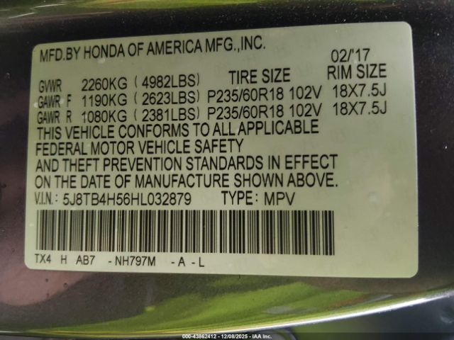 2017 ACURA RDX 5J8TB4H56HL032879 Photo 8