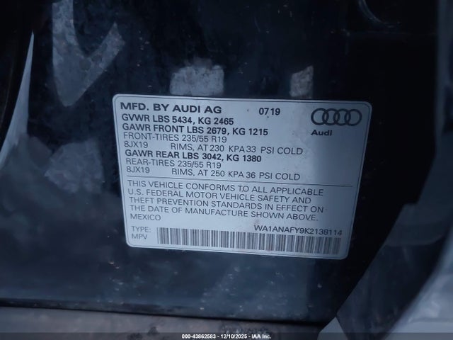 2019 AUDI Q5 WA1ANAFY9K2138114 Photo 8