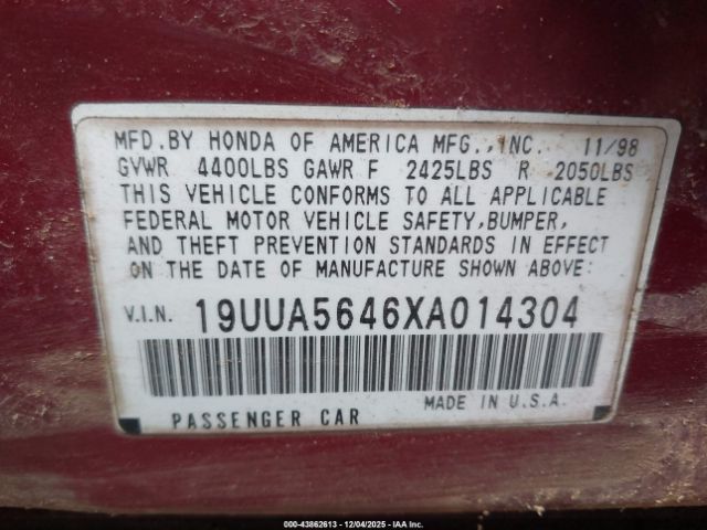 1999 ACURA TL 19UUA5646XA014304 Photo 8