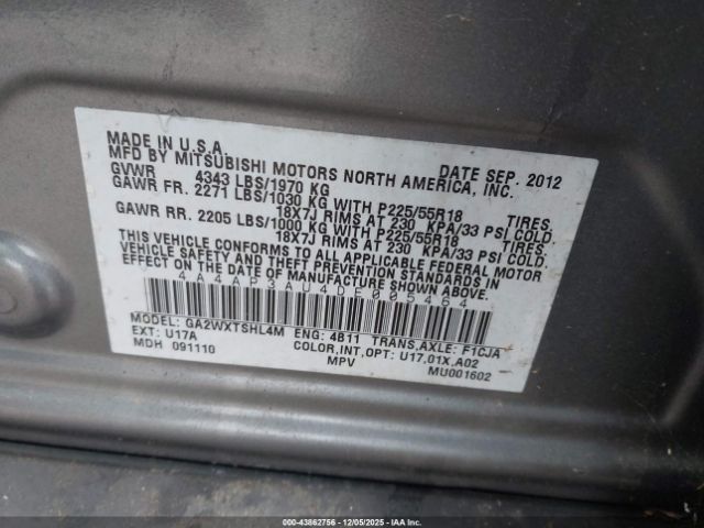 2013 MITSUBISHI OUTLANDER SPORT 4A4AP3AU4DE005464 Photo 8