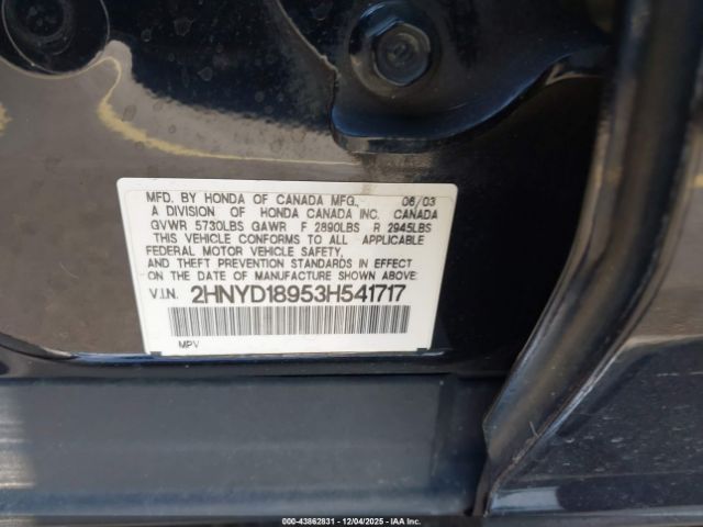 2003 ACURA MDX 2HNYD18953H541717 Photo 8