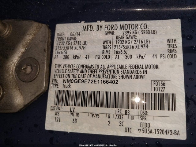 Ford Transit Connect Xl 2014 NM0GE9E72E1166402 Image 9