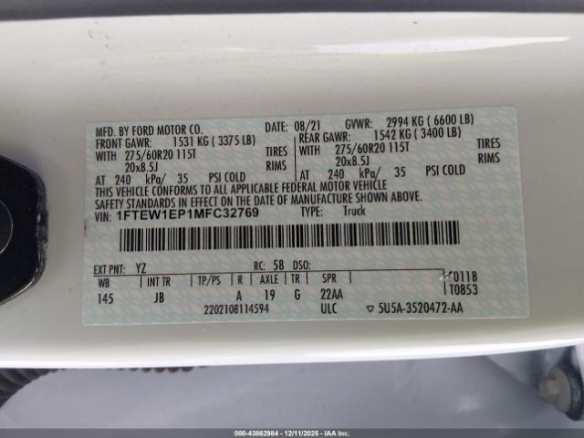 2021 FORD F-150 1FTEW1EP1MFC32769 Photo 8