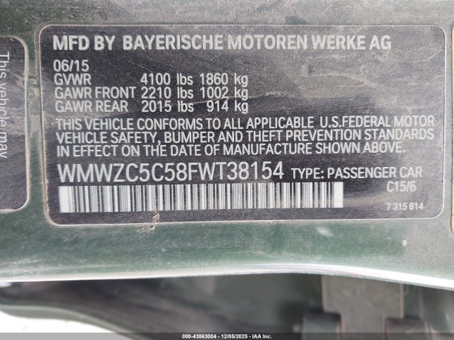 2015 MINI COUNTRYMAN WMWZC5C58FWT38154 Photo 8